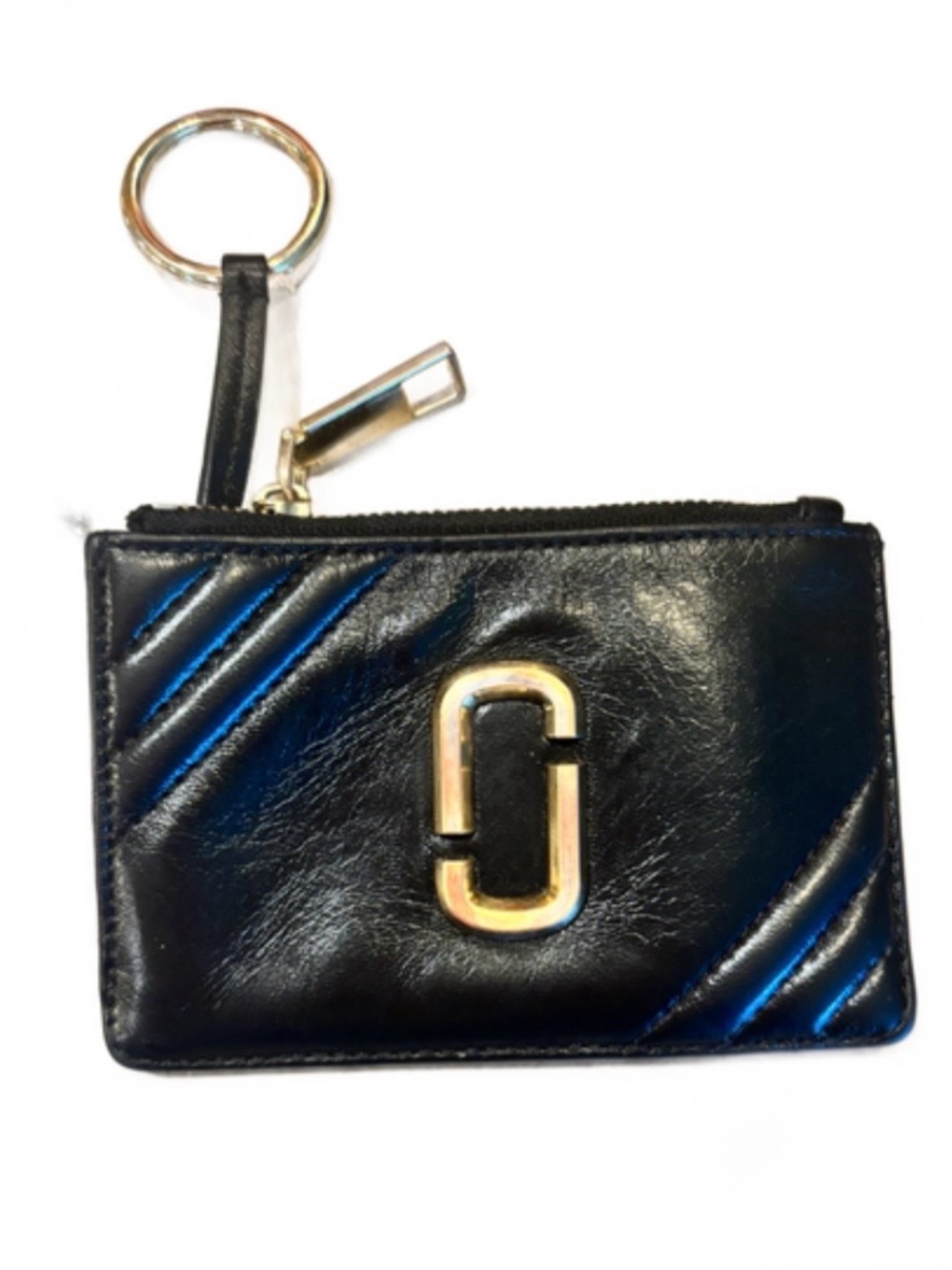 MARC JACOBS- Black Leather Snapshot Coin Pouch and card holder with keychain